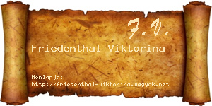 Friedenthal Viktorina névjegykártya
